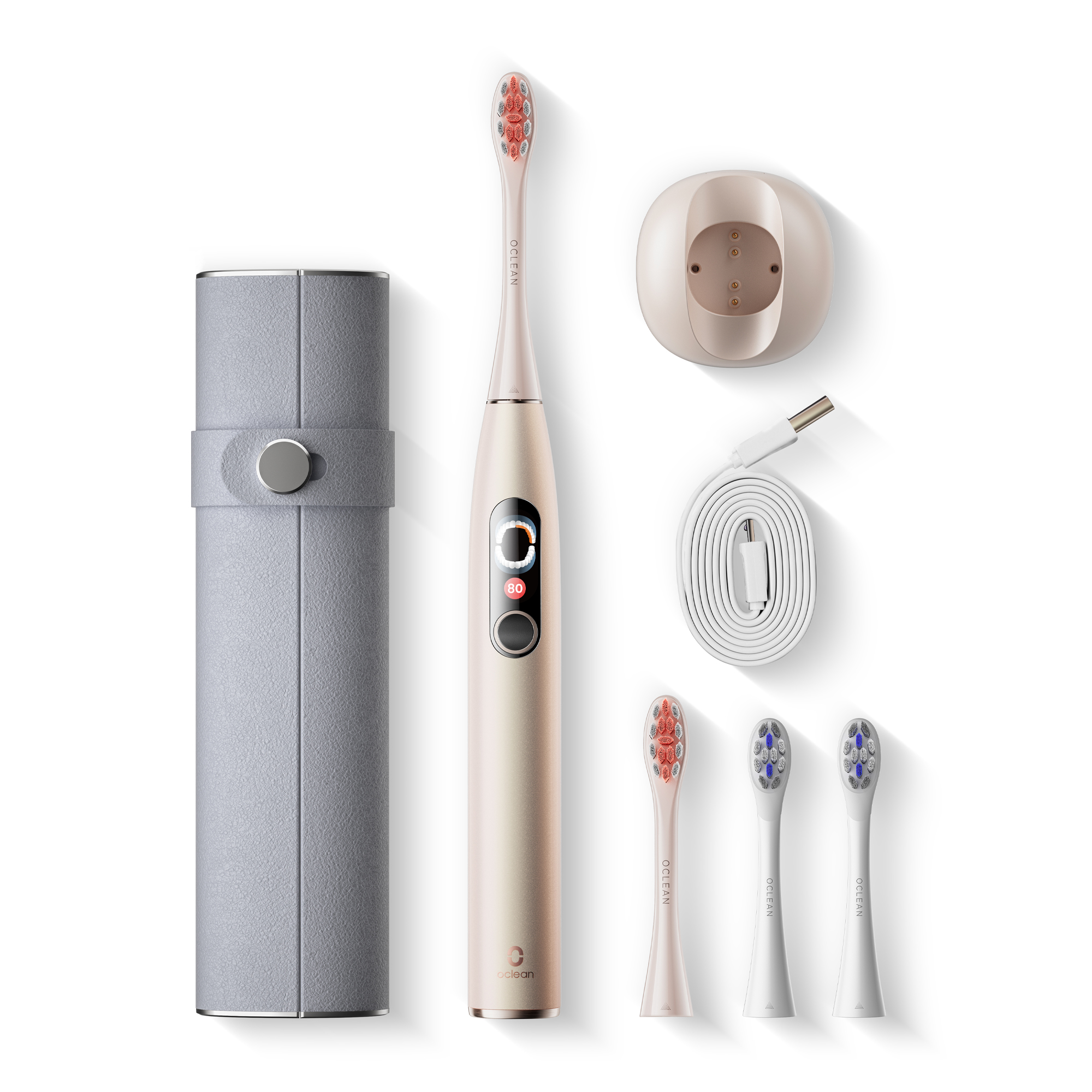 Умная электрическая зубная щетка Oclean X Pro Digital Set (Золотой)