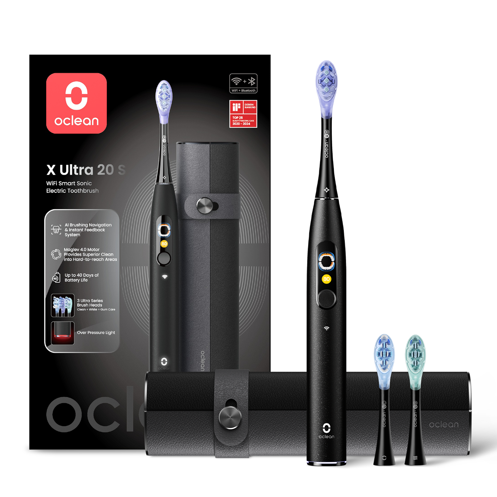 Электрическая зубная щетка Комплект Oclean X Ultra 20 Set (Черный)