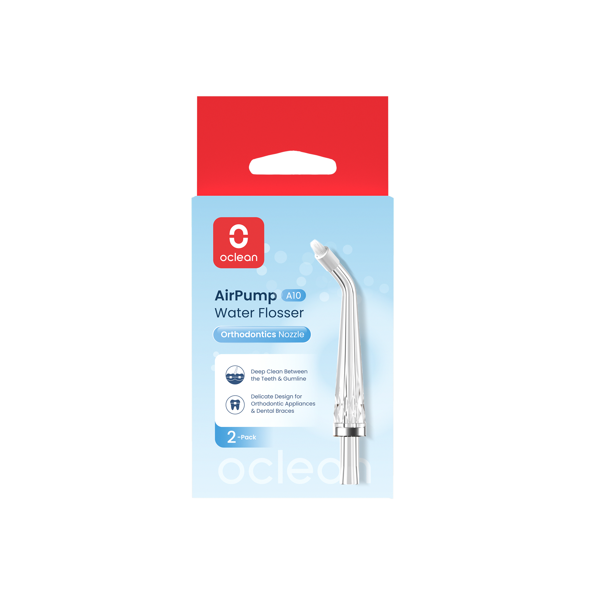 Комплект насадок Для Ирригатора Oclean A10  (2шт, Ортодонтические)